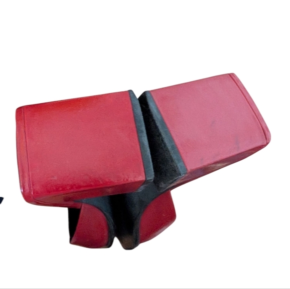 Nine West Virginia Y2K 90s Red Women's Block Heel Mules sz 10 - Picture 8 of 8